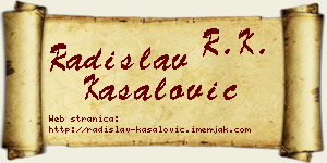 Radislav Kasalović vizit kartica